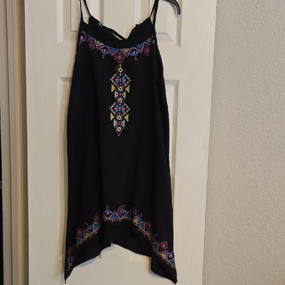 Black Embroidered Women's Dress
